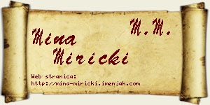 Mina Miricki vizit kartica